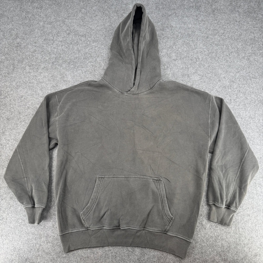 Y2K Abercrombie & Fitch Hoodie Mens S Soft A&F Essentials Charcoal Grey EUC